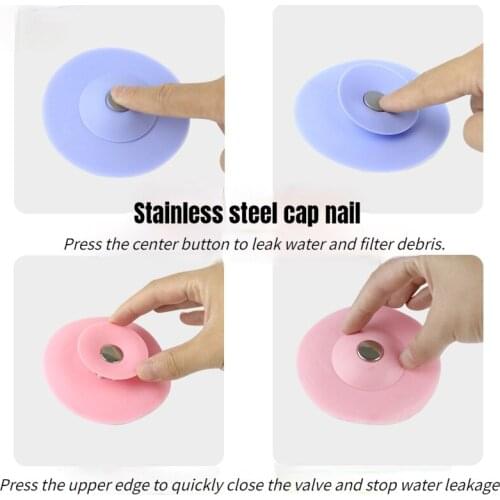2pc Round Silicone Sink Filter Water Filter Plug Floor Drain Bathroom Bathtub Kitchen Sink Basin Plug