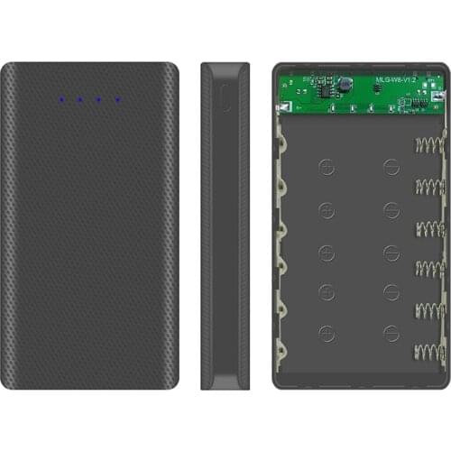 5V 1A & 5V/2A 20000mAh Power Bank Shell Digital Display Powerbank Shell Micro Type-c Input Dual USB Port 6*18650 battery(no)