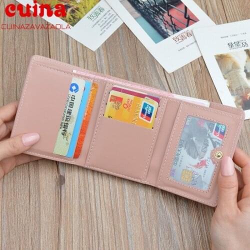 New Women Small Wallets Fashion Ladies Leather Letter Purse Short Unisex Coin Bag Simple For Womens Clutch Card Holder Wallet