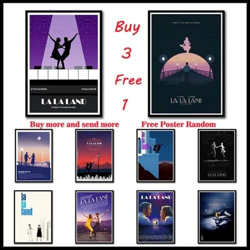 La La Land Coated paper Movie Poster Wall Stickers Bar Cafe Home Decor Home Art Frameless