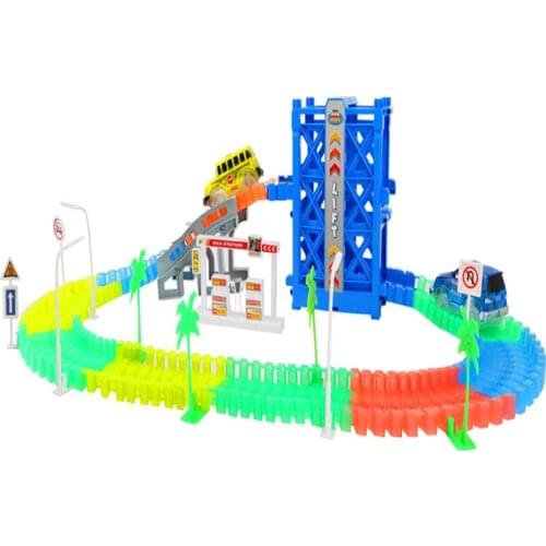 2019 New Diecast Car Toy 160/240/360Pcs Race Track with Car Assembly Flexible Glowing Tracks Vehicle Toys For Children Gifts