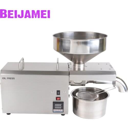 BEIJAMEI Commercial Use Oil Press Machine 110V 220V Seed Cold Hot Press Oil Machinery Peanut Coconut Oil Extraction