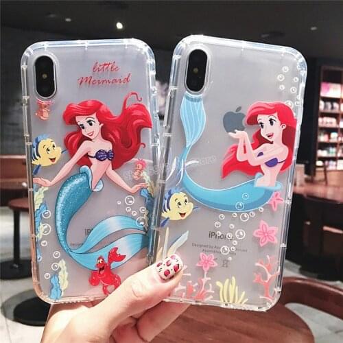 Disney Series Little Mermaid Mobile Phone Case Suitable for IPhone11 Anti-drop Shell Cute Cartoon Phone Cases Women Accessories