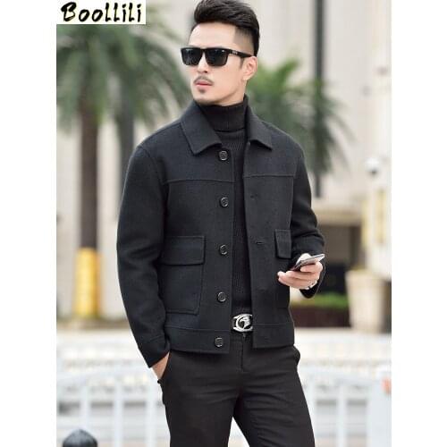 Boollili 100% Wool Coat Men Short Double-sided Wool Jacket Overcoat Korean Style Mens Coats and Jackets Casaco Masculino