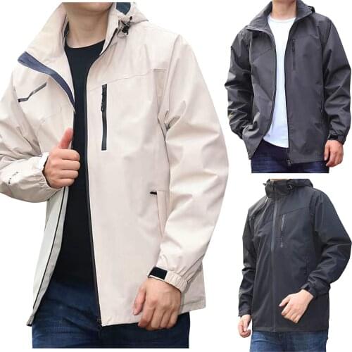 Mens Windbreaker Jackets Waterproof Hooded Water Proof Wind Breaker Casual Coat Male Clothing 2021 Autumn Jackets Men