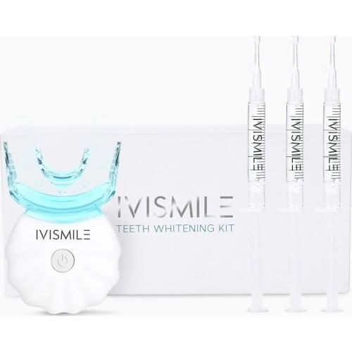 IVISMILE Teeth Whitening Kit With Led Light Oral Care Bleach Gel Home Use Whitener Dental Equipment 35% Carbamide Peroxide