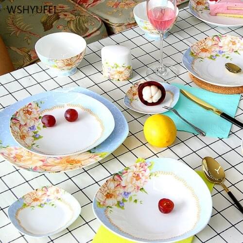 1pcs dishes set bone china cutlery tray triangle plate household rice bowl irregular bone dishes deep dish kitchen supplies