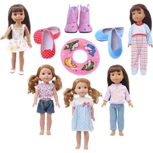 New Arrivals Doll Clothes 7 Pcs Doll Dresses Skirts Suits For 14.5 Inch Wellie Wishers Generation Toy Doll Accessories In Stock