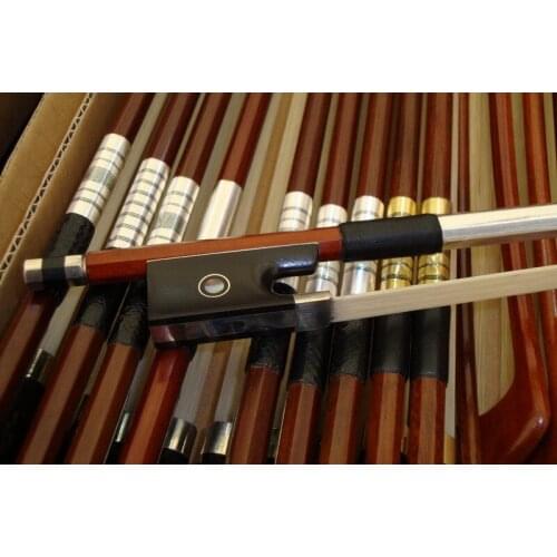 Professional small bow Brazil-wood ebony copper silveryarn
