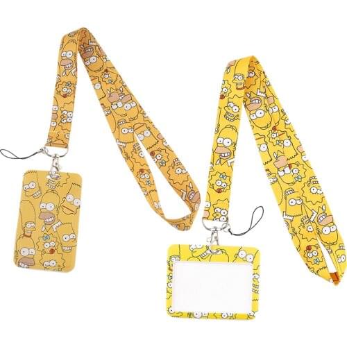 ER769 Cartoon Yellow Neck Strap Lanyard For Keys ID Card Gym Mobile Phone Straps USB Badge Holder DIY Hang Rope Lariat Lanyard