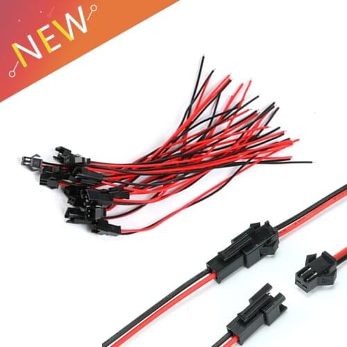 10cm Long JST SM 2Pins Plug Male to Female Wire Connector For Led Strip Light Lamp tape Driver CCTV