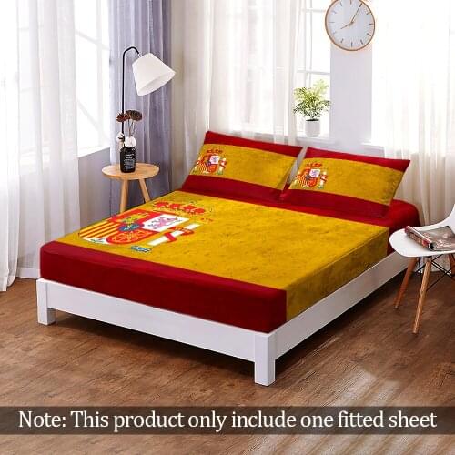 Modern Elastic Band Bed Sheet 3D Print National Flag Fitted Sheet Fashion Customize Bedroom Home Decor Queen King Size Adult