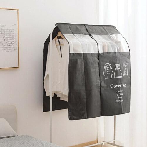 1pcs Wardrobe Clothing Dust Cover Non-woven Clothes Hanging Garment Bag for Home Clothes Storage Hanging Suit Dust Jacket Cover