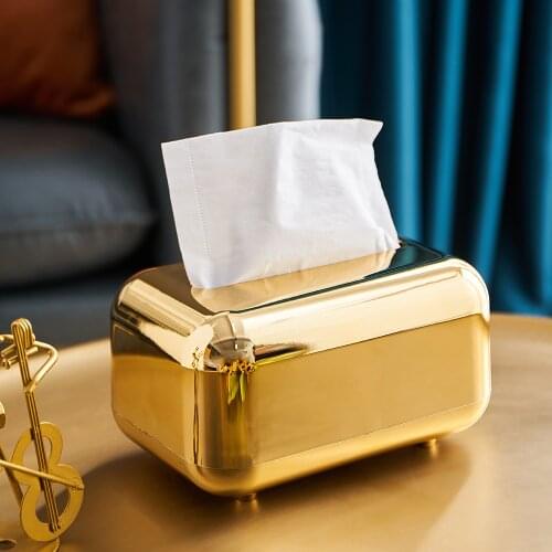 Golden Tissue Holder Home Decor Silver Tissue Box Living Room Desktop Decorative Tissue Boxes Removable Kitchen Home Storage