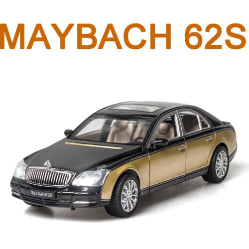 1/32 Diecast Alloy Car Models Maybach Lengthened 62S With Sound Light Kids Limousine Model Toys For Children Gifts Decorations