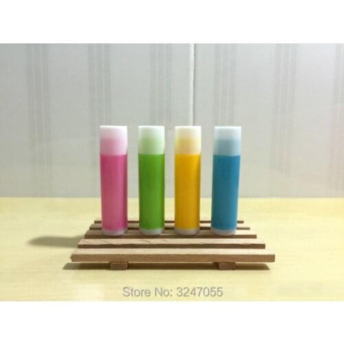 100pcs/lot 5ML PP Plastic Empty Pink Lip Balm Tube, Green Classic Lipstick Sub Package, DIY Blue Lip Rouge Storage Container