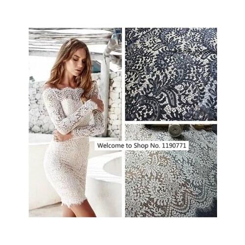 3 M/ Pcs Exquisite France Eyelash Lace Fabric White Handmade Diy Curtain Decorative 150CM Wide Clothes Accessories