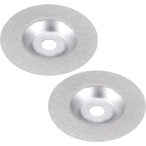 4-Inch Diamond Cutting Wheels Cup Grinding Disc for Stone Ceramics Glass 46 Grits Silver Tone 2pcs