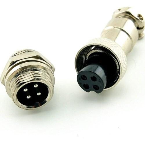 4PIN 12mm GX12-4 core air plug cable connector plug + socket free shipping