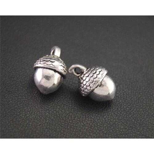 5pcs Silver Color Acorn Charms For DIY Handmade Jewelry 15x10mm A2024