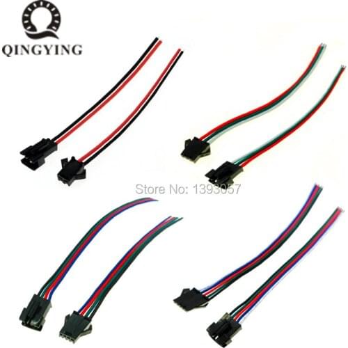 50 Sets JST SM Connector 2pin / 3pin / 4pin / 5pin Male And Female Wire Plug Adapter LED Strip Connector