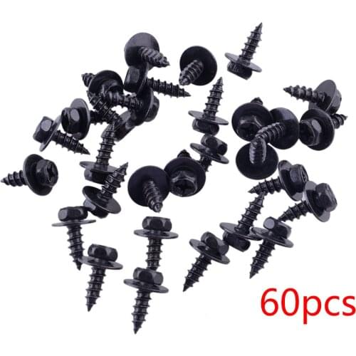 60Pcs Car Black Metal Fender Liner Under Cover Clips Screws Bolts Retainers Fit For Toyota High Quality 90159-60498