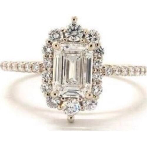 14k yellow gold and 3ct moissanite DVVS color