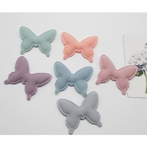 30pcs/lot 5*4.3cm butterfly Padded Appliques for Children Headwear Hair clip Accessories and Garment Accessories