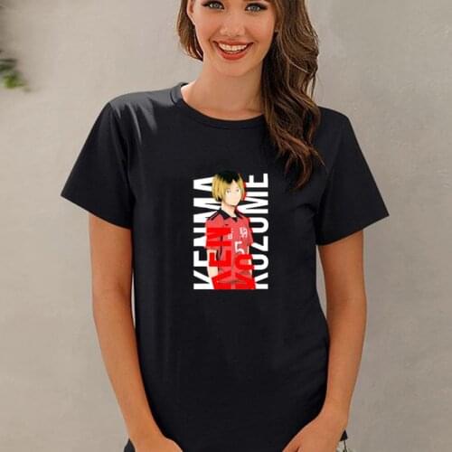 The Hottest Japanese Anime Oya Oya Oya Haikyuu Printed T Shirt Summer Cotton Black White Womens Tee Loose Hipster Lady Tops