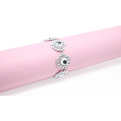 Hotel supplies crystal net drilling napkin ring electroplating silver sun flower napkin deduction wedding pendulum supplies