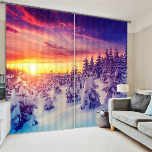 Customized Beautiful scenery Luxury 3D Blackout Window Curtain Drapes For Living room Bed room Hotel Wall Tapestry Cortinas