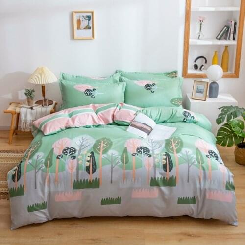 Classic Bedding Set Quilt Cover Pillowcase Duvet Cover Sets Gray King Queen Double Single Full Size Green Bed Linen