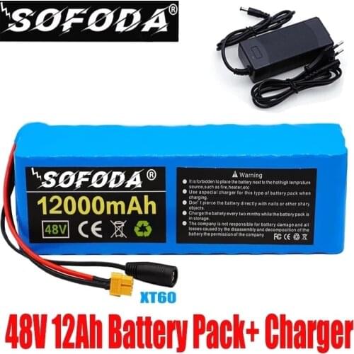 48v lithium ion battery 48v 12Ah 1000w 13S3P Lithium ion Battery Pack For 54.6v E-bike Electric bicycle Scooter with BMS+charger