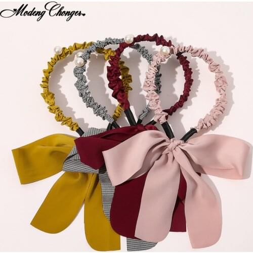 Fashion Tassel Pearl Hair Hoop Novelty Women Girl Hairbands Sweet Hair Bezel Streamer Pandent Headband Headwear Hair Accessories