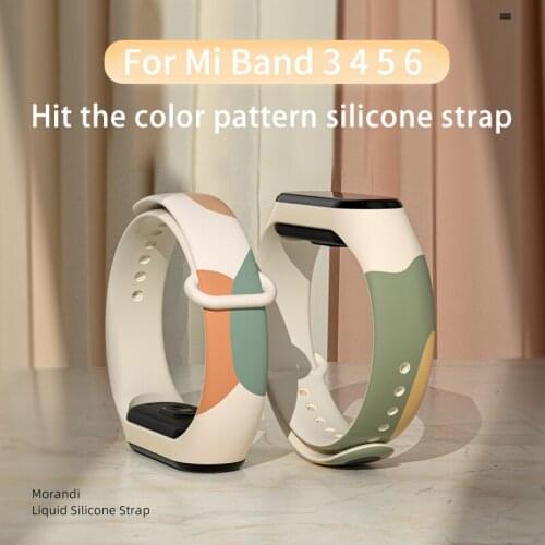 For Xiaomi Mi Band 5 6 Nfc Watch Band Morandi Color Silicone Bracelet Replacement for Mi Band 3 4 Amazfit Band 5 Wristband