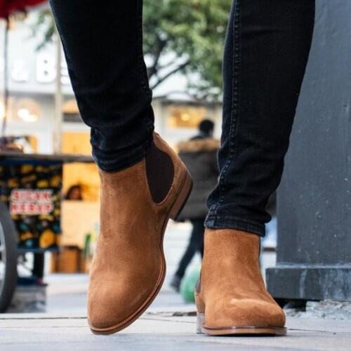 IBAY TITIAN мужская Таба цвет натуральная замша кожаные сапоги