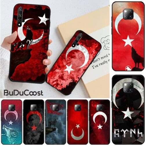 Chenel Turkish flag wolf Soft Phone Case Cover for Huawei Honor 8X 9 10 20 Lite 7A 8A 5A 7C 10i 20i 9X play 8C