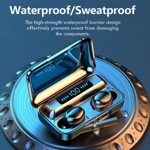 TWS Wireless Earbuds 2000mAh Charging Box Bluetooth Earphones 9D Noise Reduction LED Display Sports Headsets For ios Android