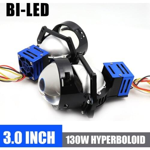 Niscarda130W 2PCS Bi-LED Projector Lens H1 Bulb 9005 9006 H4 H7 LED Lamps For Headlight Car-styling Retrofit Hi/Lo Beam Lens