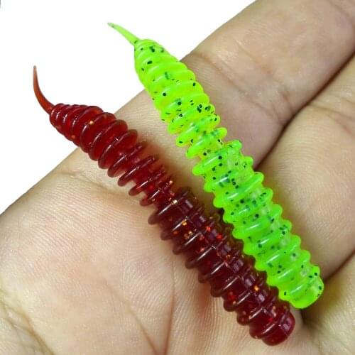 2021 New 6.0cm 1.2g Fishing Soft Lure Worm With Box Silicone Bait Swimbait Streamer Sea Fishing Spoon Lure