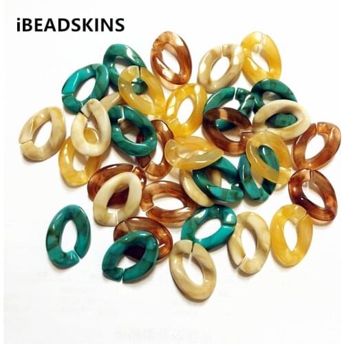 New arrival! 29x21mm 360pcs/lot Acrylic marble effect opening oval-shape chain beads for jewelry making(Design as shown)