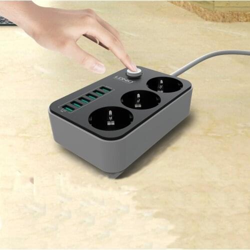 New arrival Original EU plug version Power Socket Strip 3 Sockets 3 USB port Extension Patch Board for home