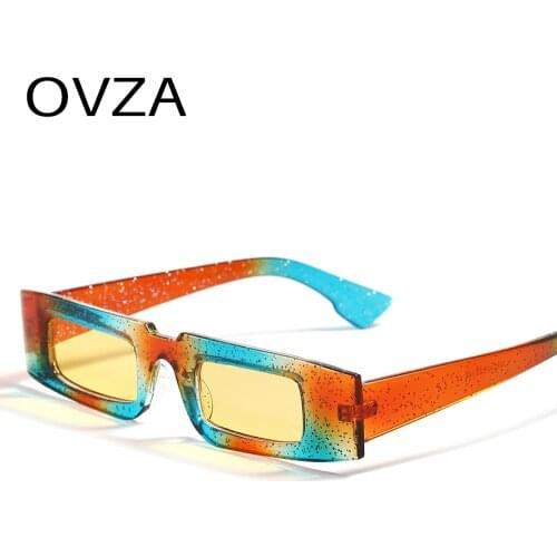 OVZA 2021 Newest Narrow Sunglasses for Men Punk Sunglass Women Fashion Two-color Frames Party Eyewear S1026