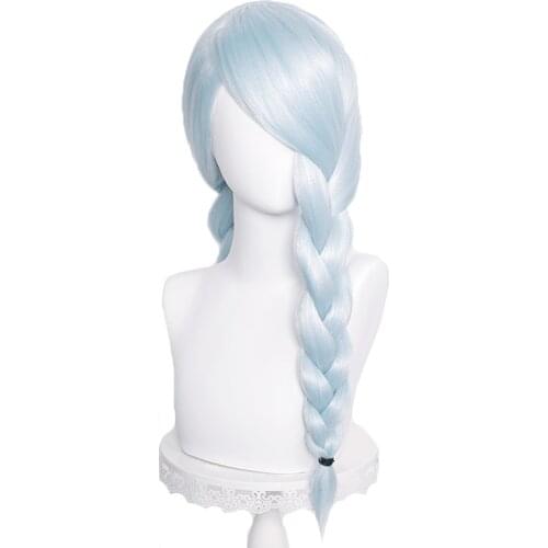 Mei Mei Cosplay Wigs Anime Jujutsu Kaisen Cosplay Women 65cm Braid Ice Blue Heat Resistant Synthetic Hair Wigs Halloween Role Pl