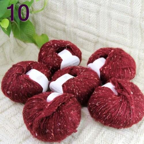 Sale 6ballsX50gr Luxury Fluffy Soft NEW MOHAIR Shawls Hand Knit Crochet Yarn Crimson 10