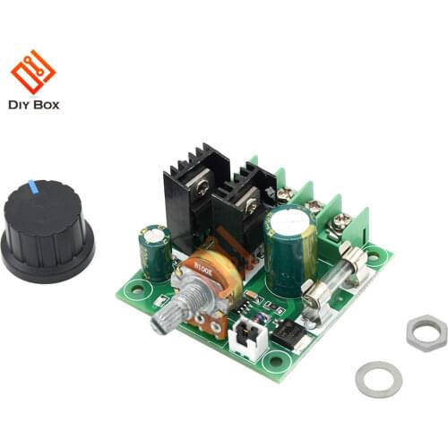 DC 12V 24V 36V Auto PWM DC Motor Speed Controller Module Voltage Regulator Board with Knob Governor Dimmer Switch 400W 10A DIY