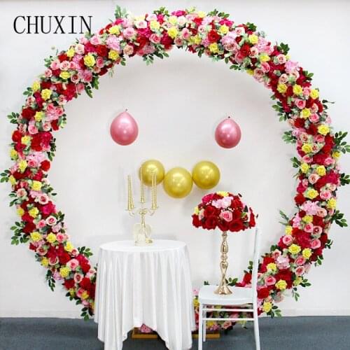 Custom Luxury Floral Wedding Arch Artificial Flower Row Arrangement Home Outdoor Party Scene Layout Background Decor Flowers