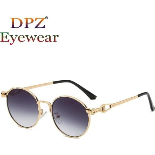 2021 luxury round mens retro metal sunglasses hip hop street fashion woman color film brand design sunglasses Oculos De Sol