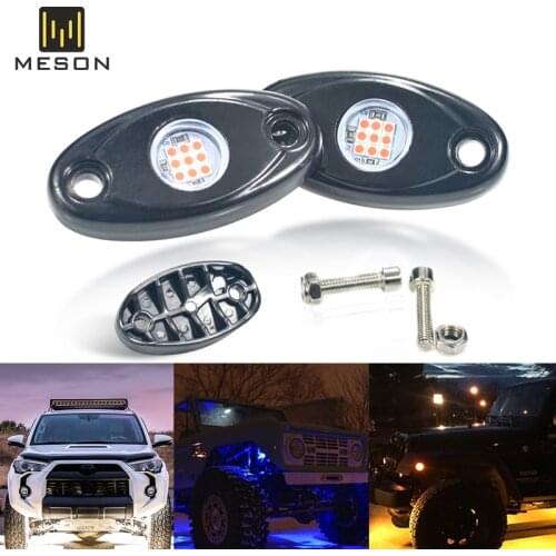 2Pcs Pods Led Rock Lights For Jeep Atv Suv Offroad Car Truck Boat Underbody Glow Trail Rig Lamp Underglow Led Neon Lights Wate