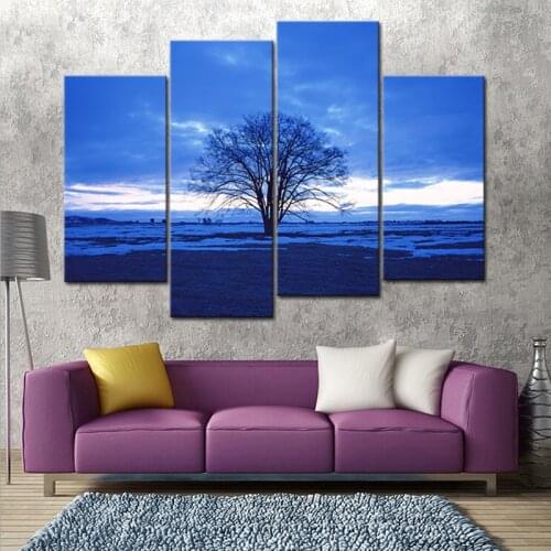 The Tree in the Dusk Plain Scenery Home Decor Pictures HD Giclee Canvas Print Modern Landscape Wall Art Home Decoration Pictures